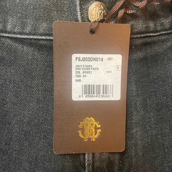 NWT Roberto Cavalli Men’s Gray Slim Fit Jeans